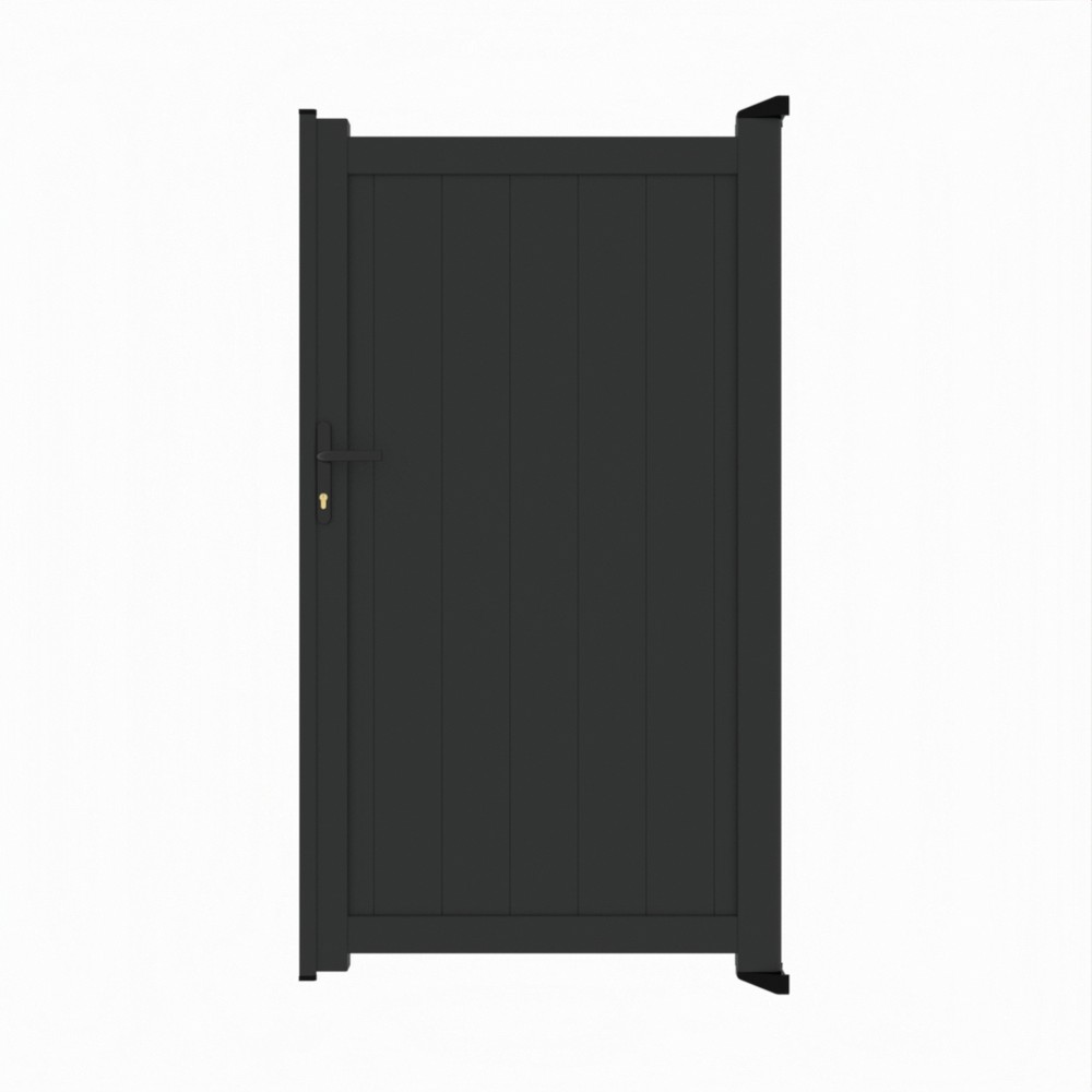 Pedestrian Gate - Vertical BoardsH 1800 x W 1000mm - Black Sand