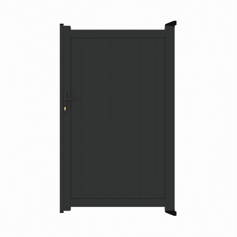 Pedestrian Gate - Vertical BoardsH 1800 x W 1100mm - Black Sand