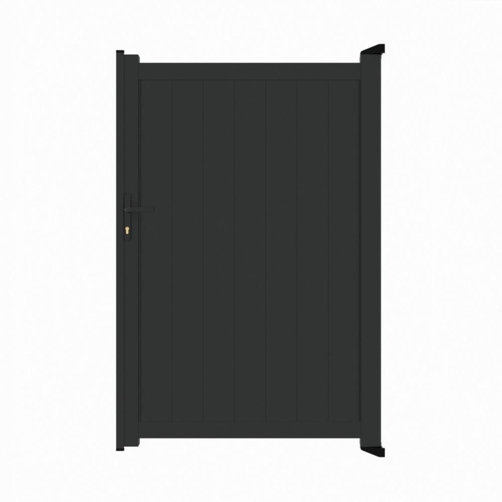 Pedestrian Gate - Vertical BoardsH 1800 x W 1200mm - Black Sand