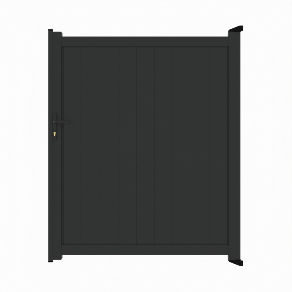 Pedestrian Gate - Vertical BoardsH 1800 x W 1500mm - Black Sand