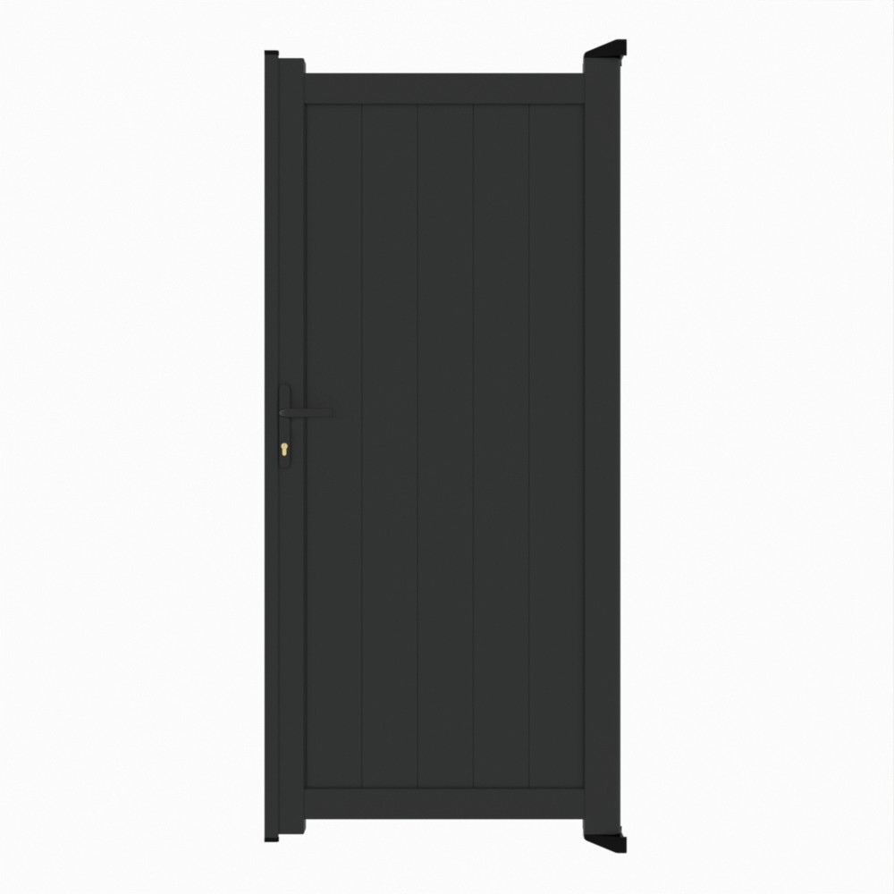 Pedestrian Gate - Vertical BoardsH 2000 x W 900mm - Black Sand