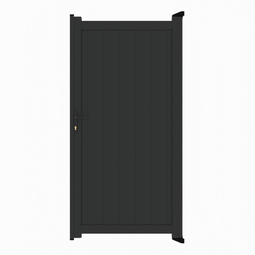 Pedestrian Gate - Vertical BoardsH 2000 x W 1000mm - Black Sand