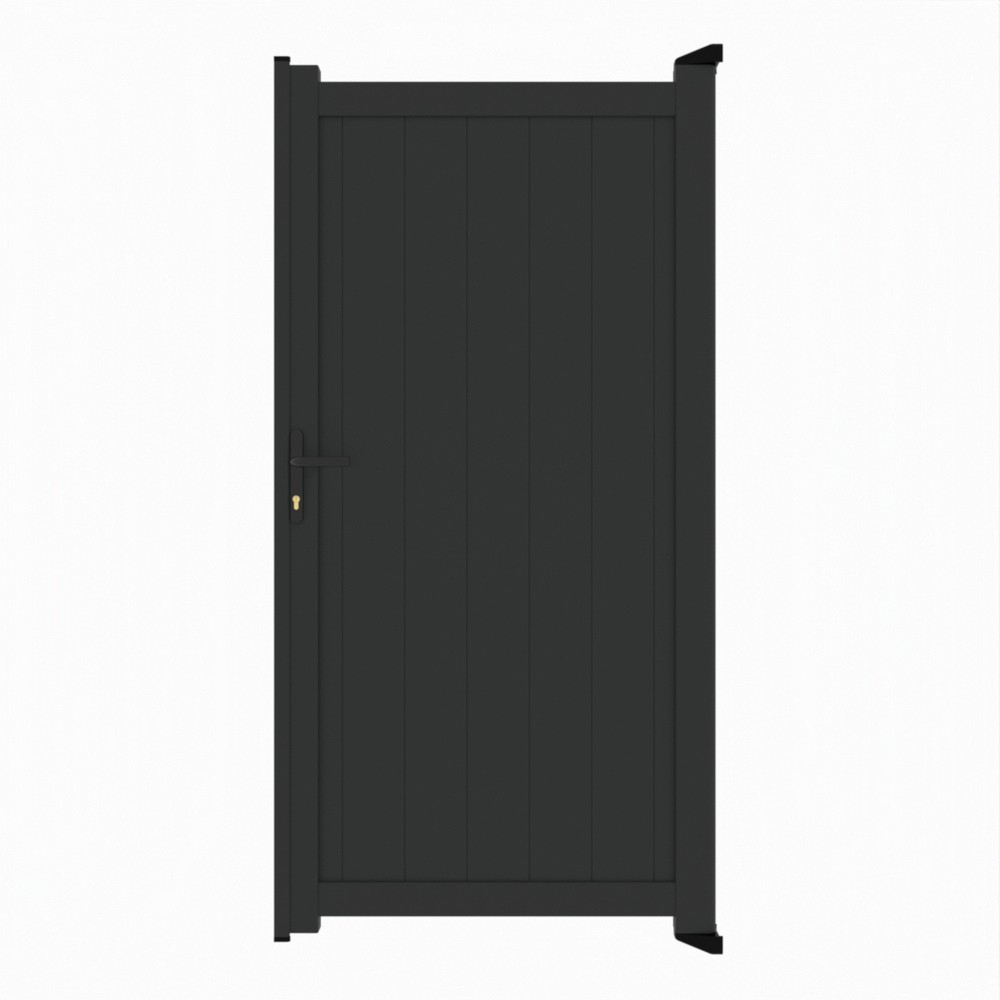 Pedestrian Gate - Vertical BoardsH 2000 x W 1100mm - Black Sand