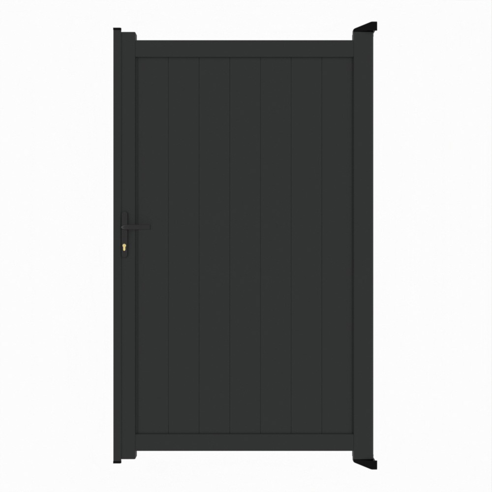 Pedestrian Gate - Vertical BoardsH 2000 x W 1200mm - Black Sand