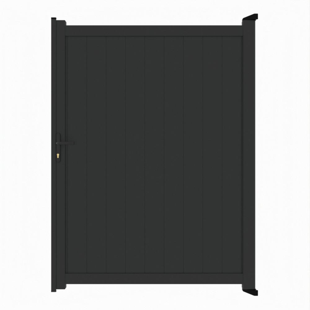 Pedestrian Gate - Vertical BoardsH 2000 x W 1500mm - Black Sand