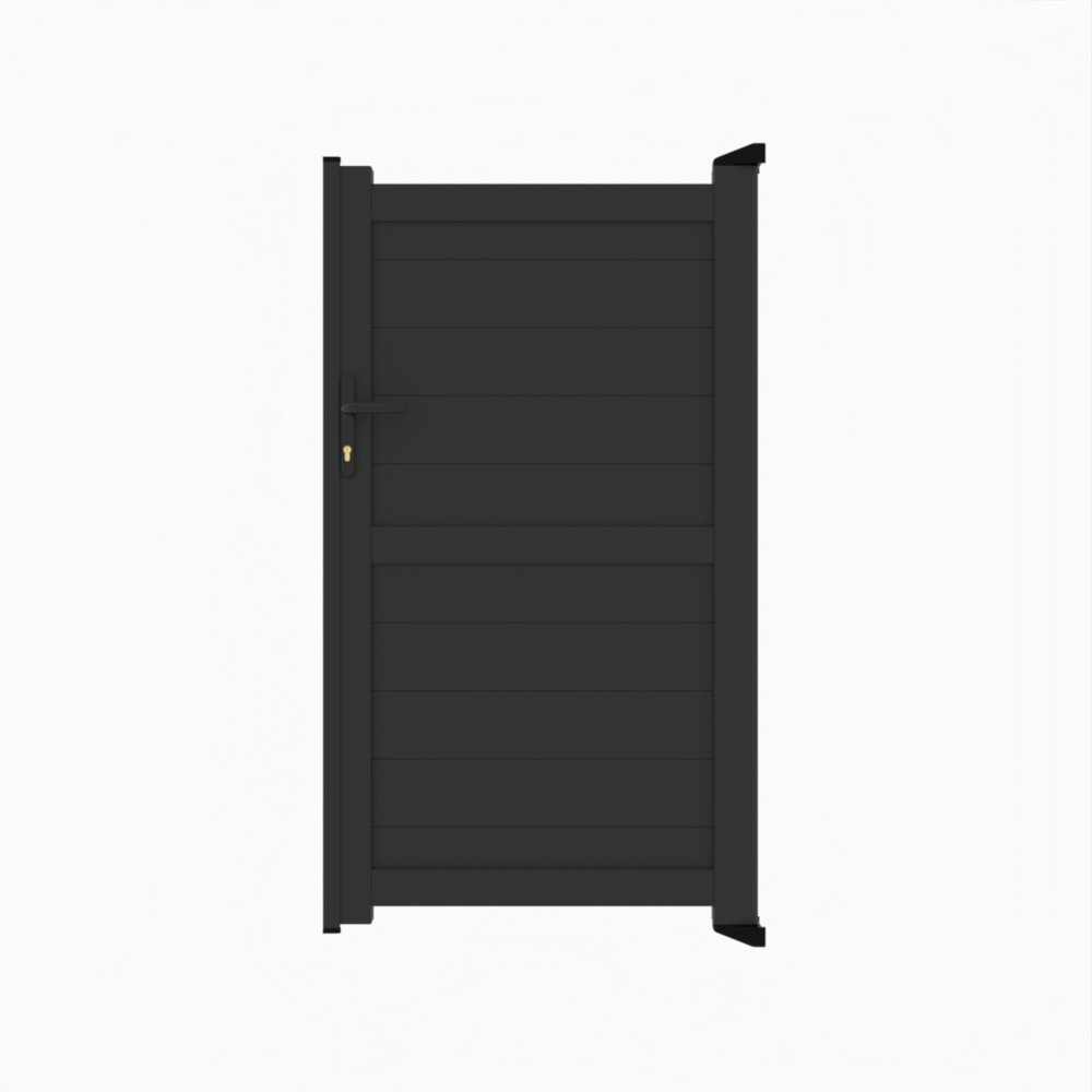 Pedestrian Gate - Horizontal BoardsH 1600 x W 900mm - Black Sand