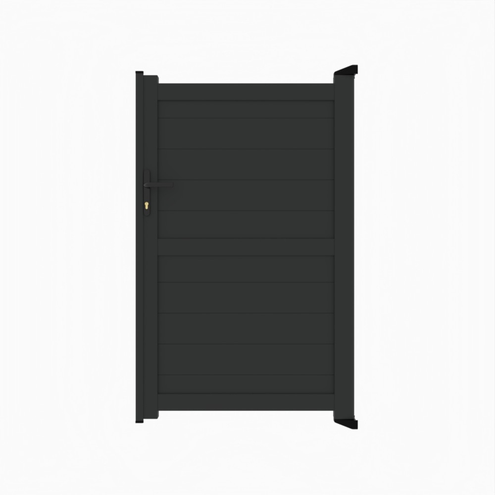 Pedestrian Gate - Horizontal BoardsH 1600 x W 1000mm - Black Sand