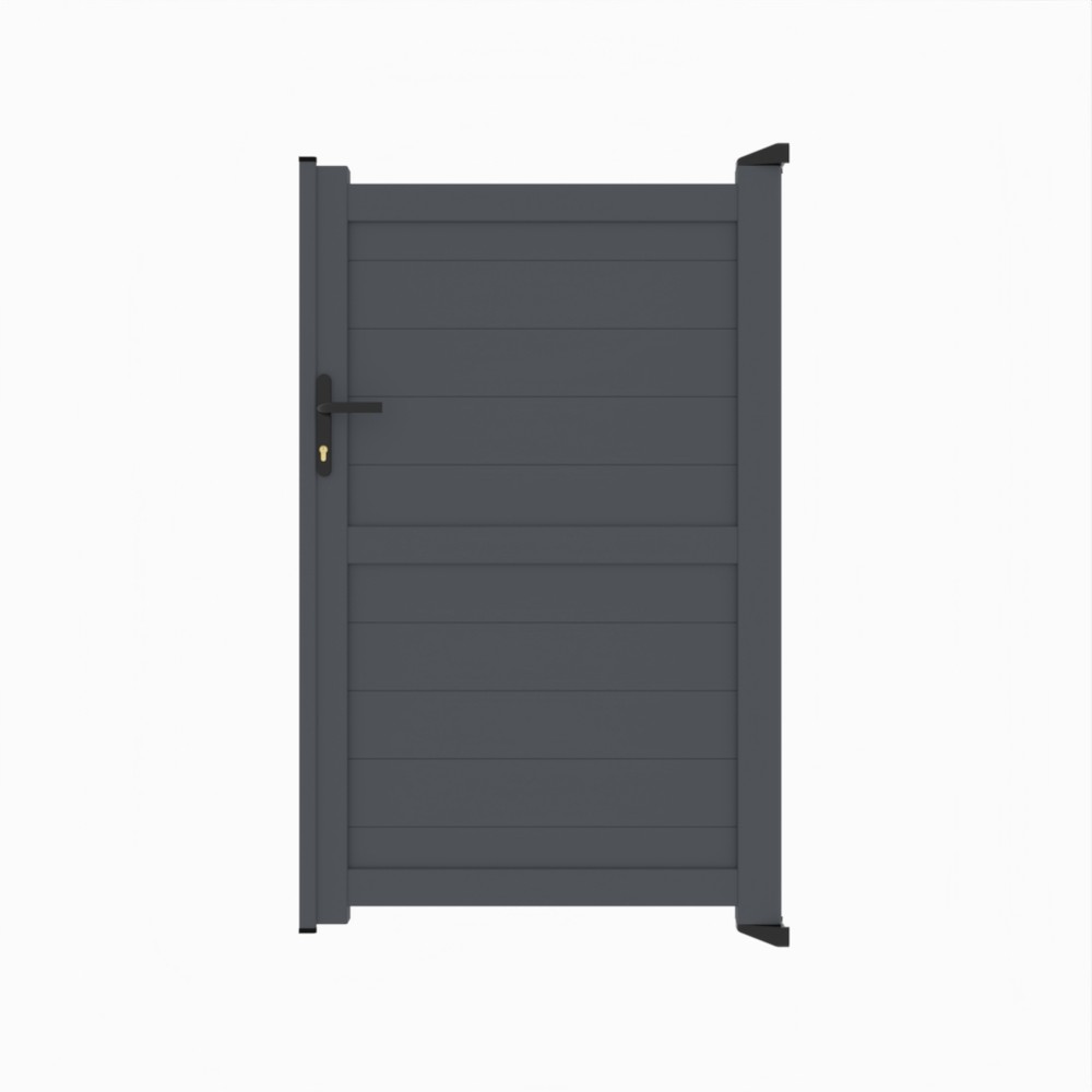 Grey Single Gate-P02-Horizontal Boards 1600mm High x 1000mm Wide - RAL 7015
