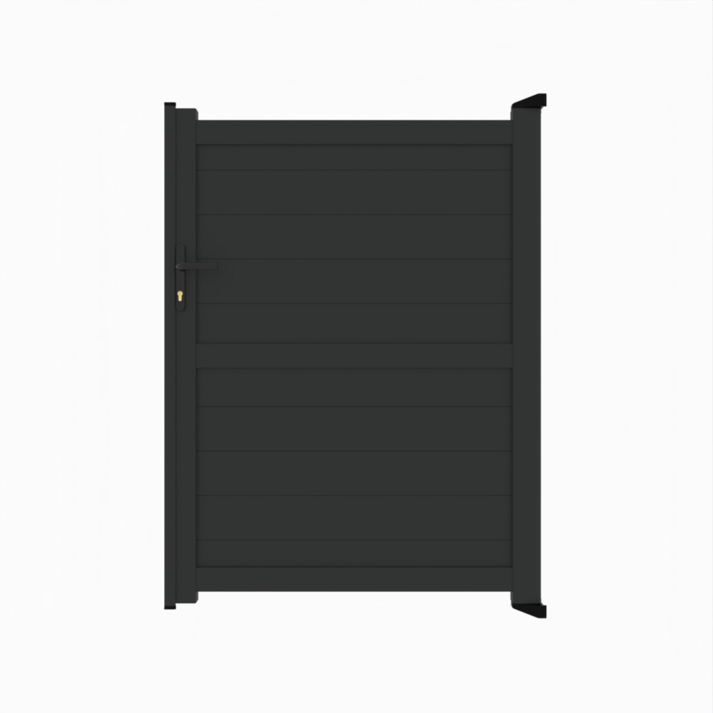 Pedestrian Gate - Horizontal BoardsH 1600 x W 1200mm - Black Sand