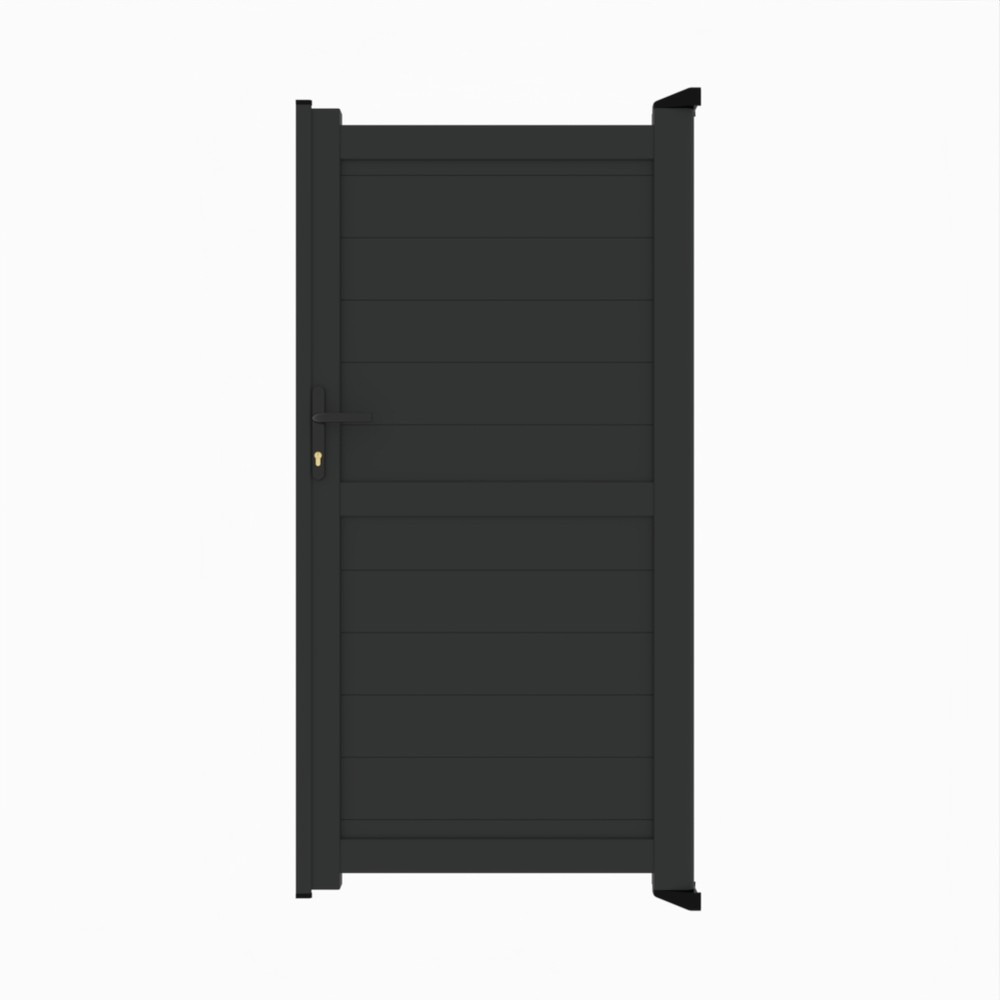 Pedestrian Gate - Horizontal BoardsH 1800 x W 900mm - Black Sand