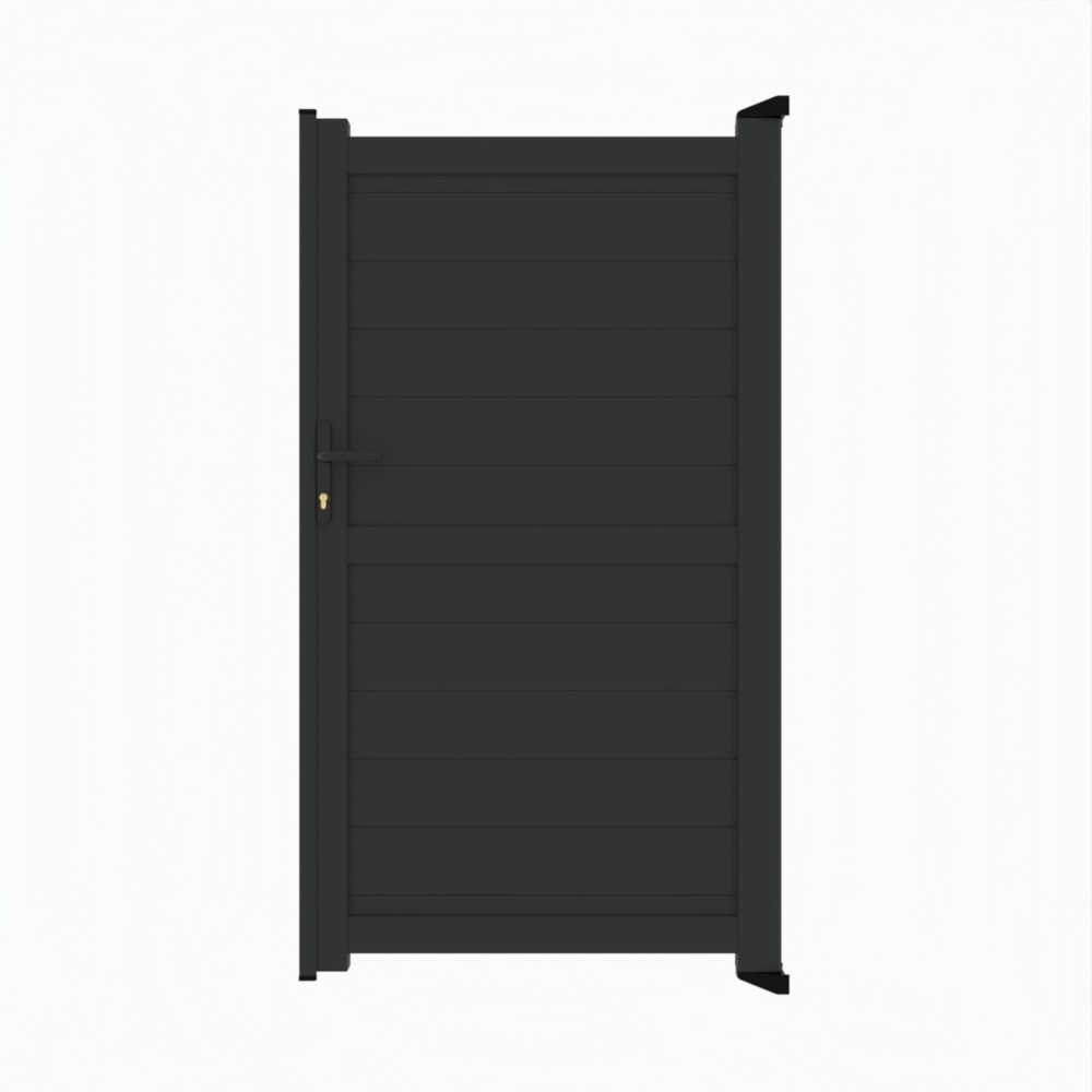 Pedestrian Gate - Horizontal BoardsH 1800 x W 1000mm - Black Sand