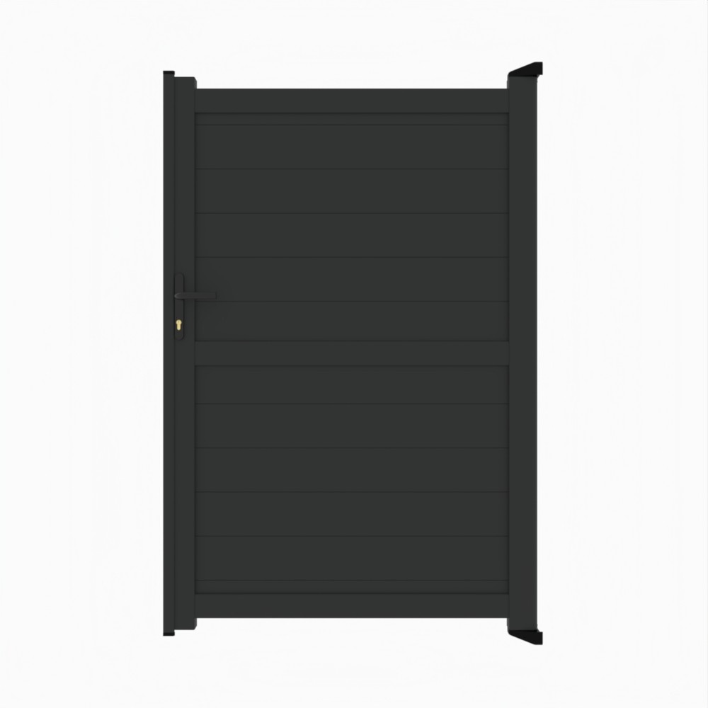 Pedestrian Gate - Horizontal BoardsH 1800 x W 1200mm - Black Sand