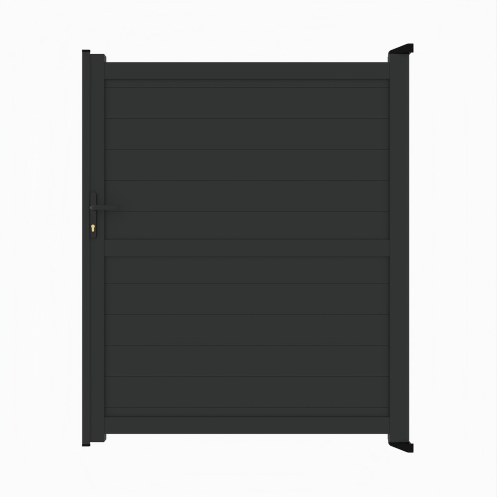 Pedestrian Gate - Horizontal BoardsH 1800 x W 1500mm - Black Sand