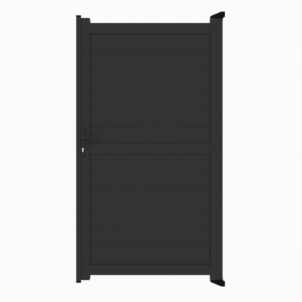 Pedestrian Gate - Horizontal BoardsH 2000 x W 1200mm - Black Sand