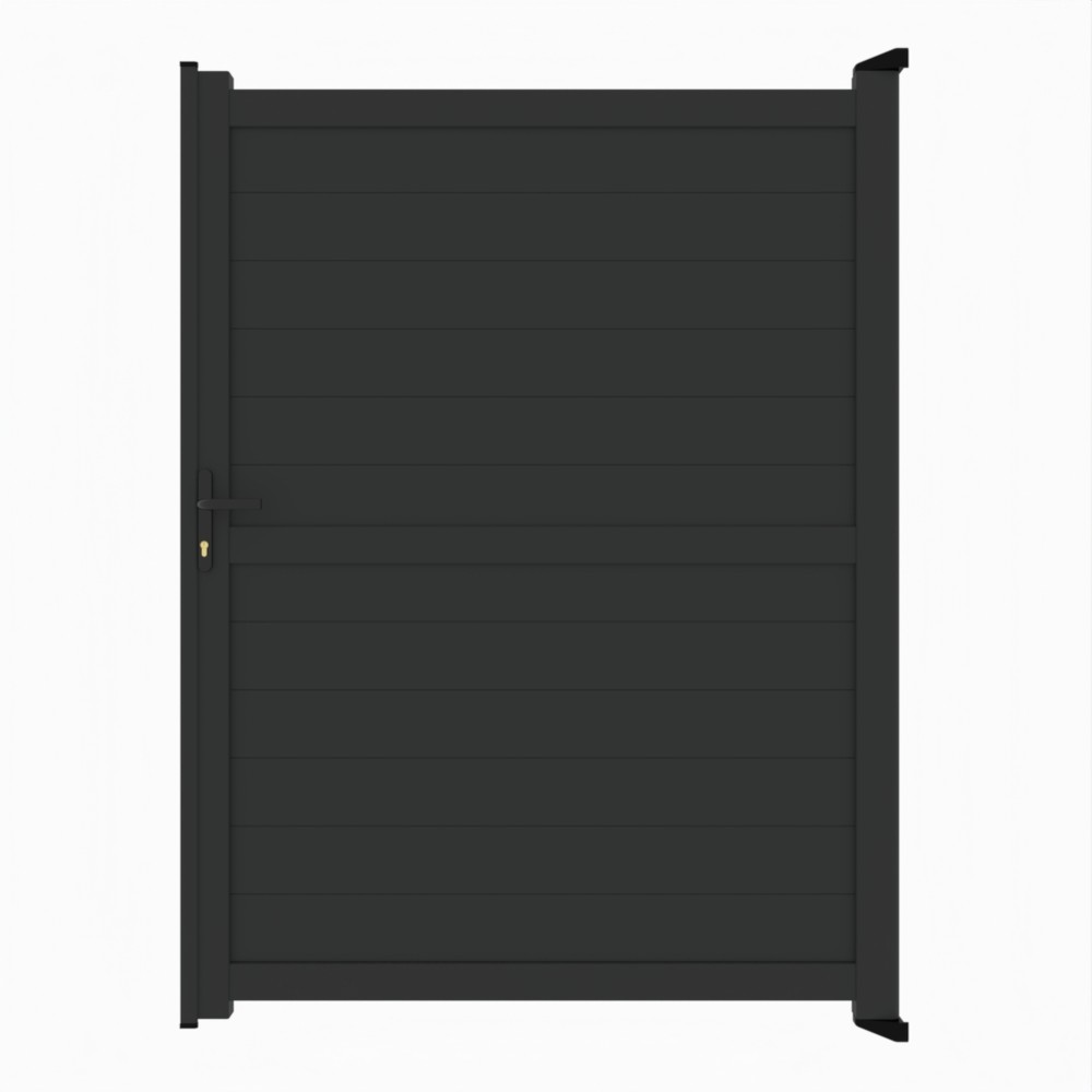 Pedestrian Gate - Horizontal BoardsH 2000 x W 1500mm - Black Sand