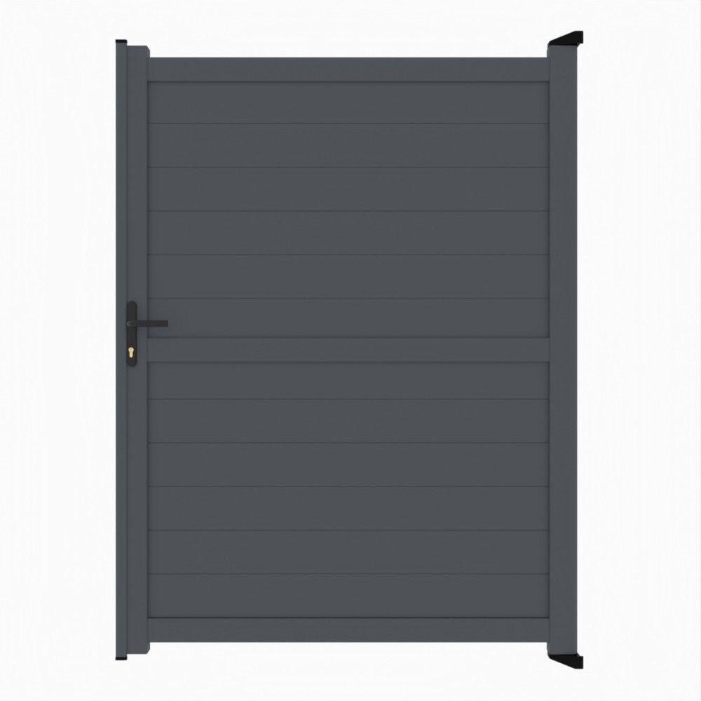 Grey Single Gate-P02-Horizontal Boards 2000mm High x 1500mm Wide - RAL 7015