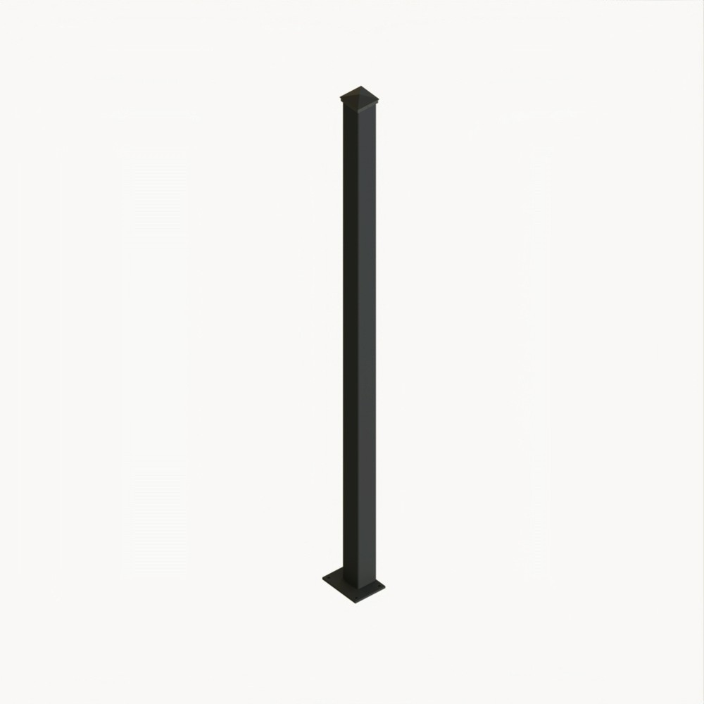 Gate Posts - 100 x 100 x 2500mm 3.5mm Thick Black - RAL 9005
