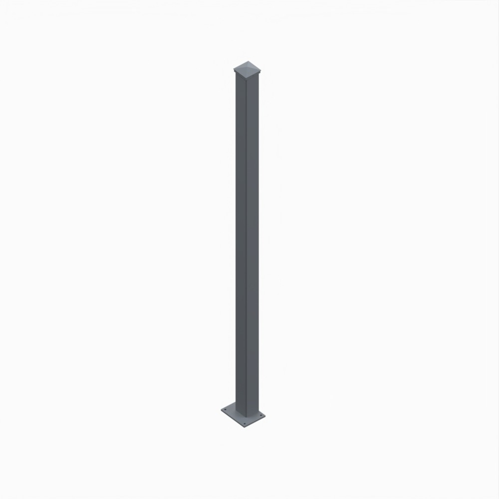 Gate Posts - 100 x 100 x 2500mm 3.5mm Thick Grey - RAL 7015 with Cap