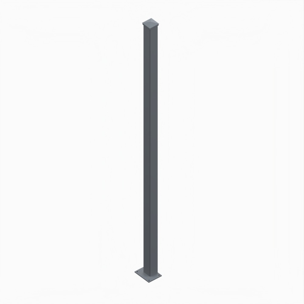 Gate Posts - 100 x 100 x 3000mm 3.5mm Thick Grey - RAL 7015 with Cap
