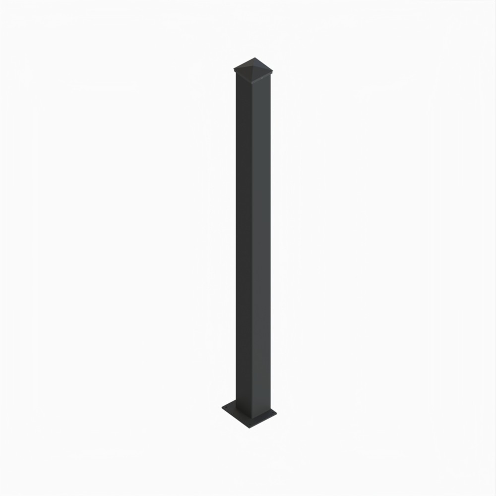 Gate Posts - 150 x 150 x 2500mm 3.5mm Thick Black - RAL 9005