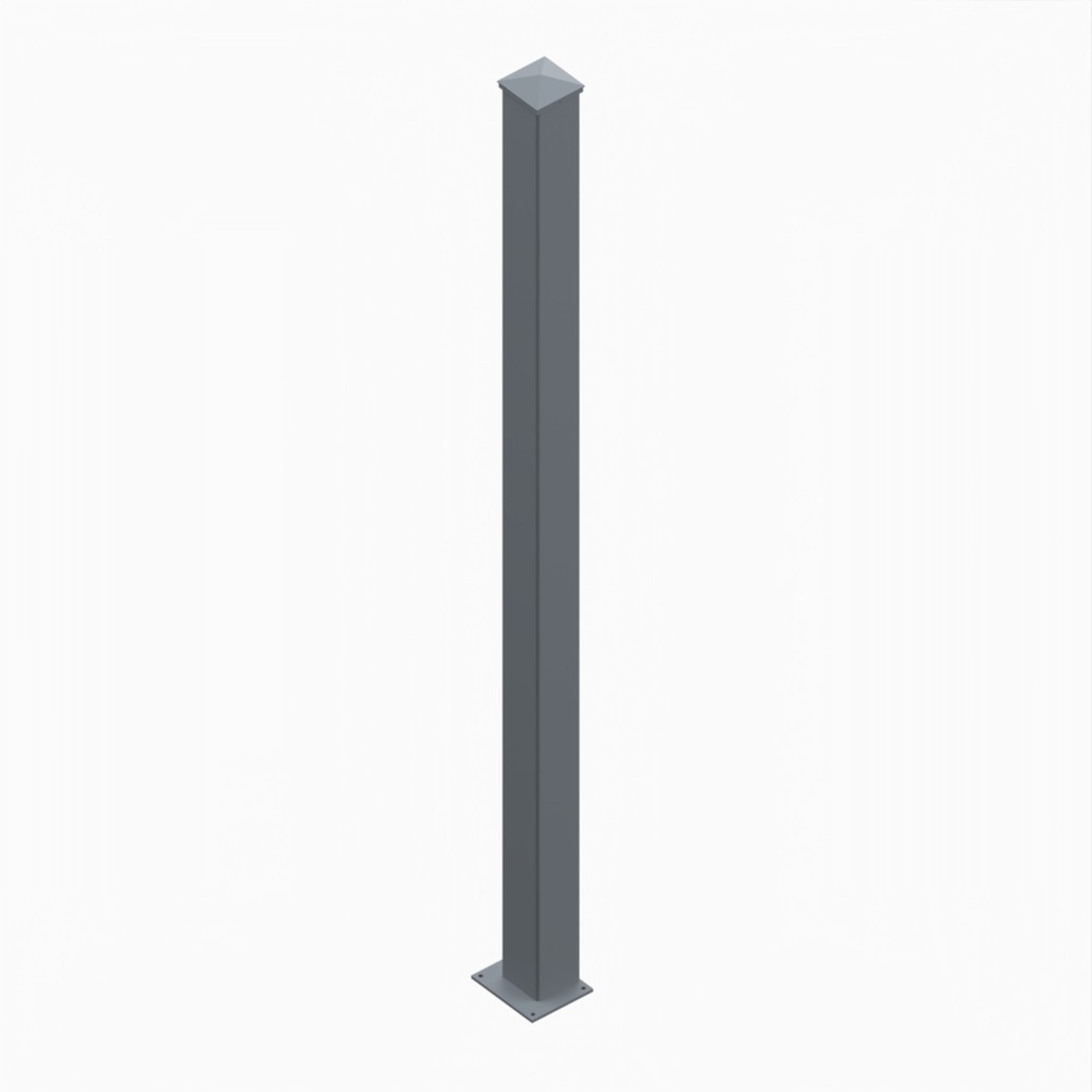 Gate Posts - 150 x 150 x 3000mm 3.5mm Thick Grey - RAL 7015 with Cap