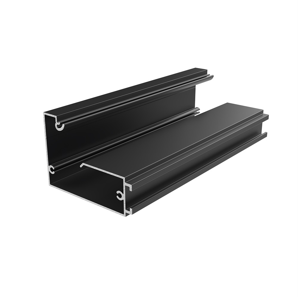 Gutter Lower Section 80 x 60mm 6000mm Lg Anthracite RAL 7016 Finish - Aluminium
