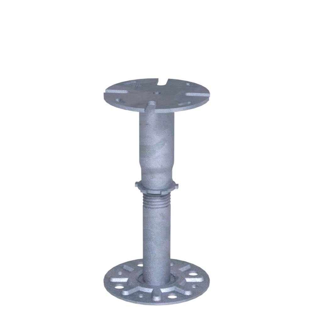 Adjustable Pedestal Base 185 - 260mm Zinc Passivated Steel - Zintec 200