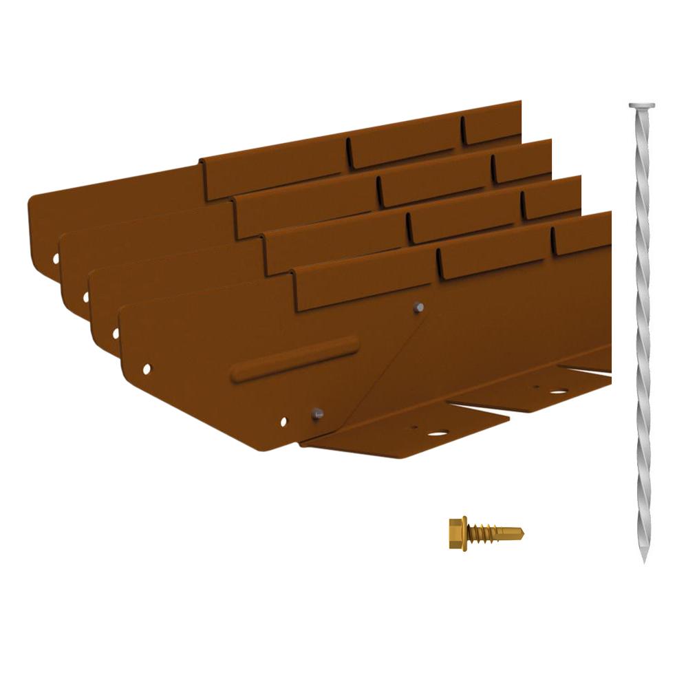 Flex Garden Edging H75 x L2200 - Weathering Steel - 4 Piece Kit - F H Brundle