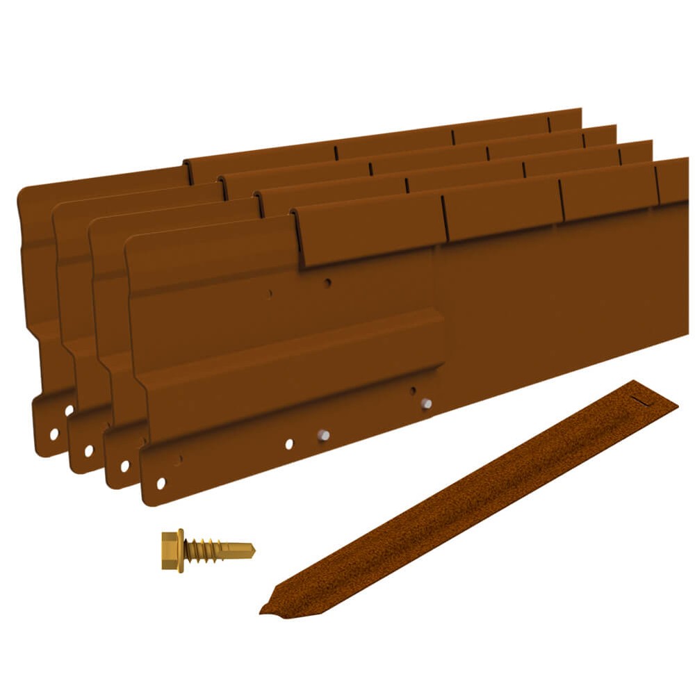 Flex Garden Edging H100 x L2200mm - Weathering Steel - 4 Piece Kit