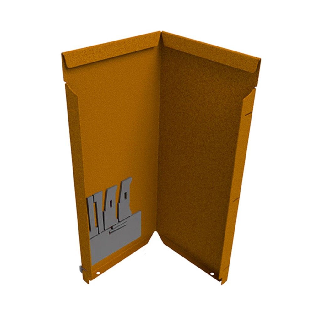 Corner Piece H400mm x 255 x 255mm - Weathering Steel