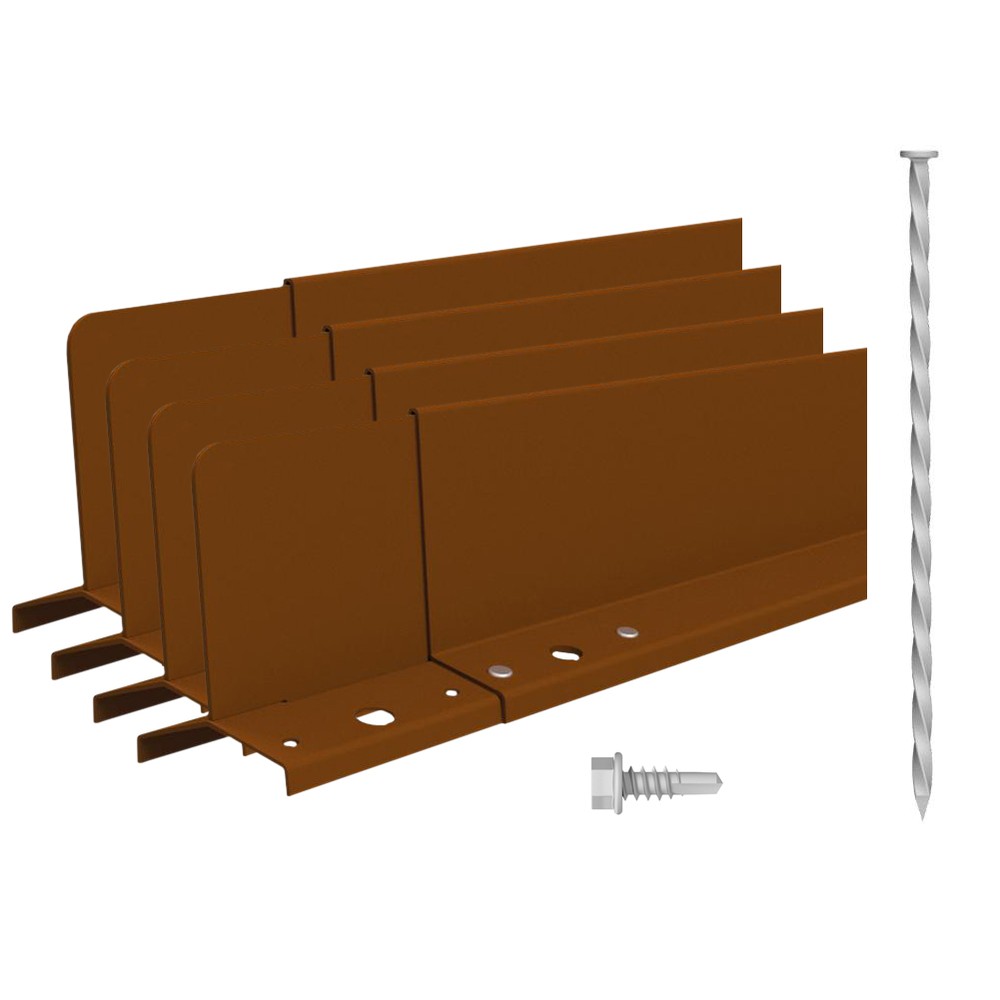 Zero-Flex Garden Edging H100 x L2200mm - Weathering Steel - 4 Piece Kit