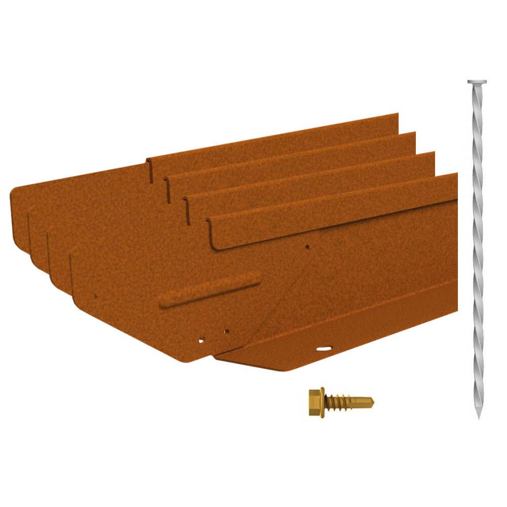 Zero-Flex Garden Edging H75 x L2200mm - Weathering Steel - 4 Piece Kit