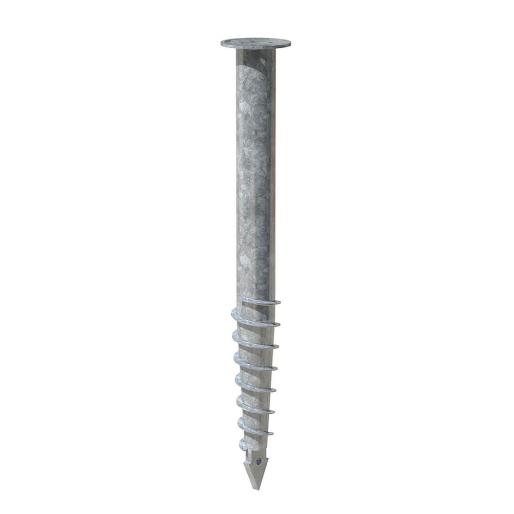 Ground Screw - Round Flange - 800 x 68mm Galvanised Steel to DIN ISO 1461