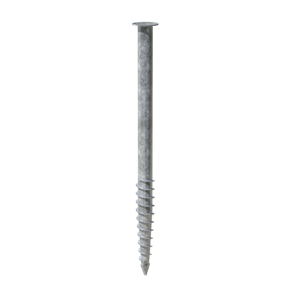 Ground Screw - Round Flange- 1000 x 68mm Galvanised Steel to DIN ISO 1461