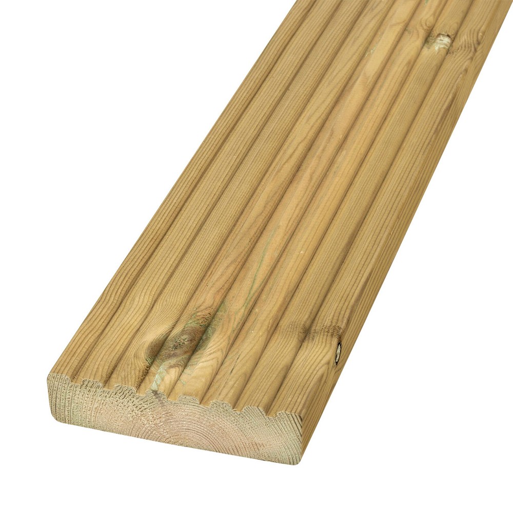 Softwood Deck Board - 32x125mm 4.8M Long Grooved - UC3